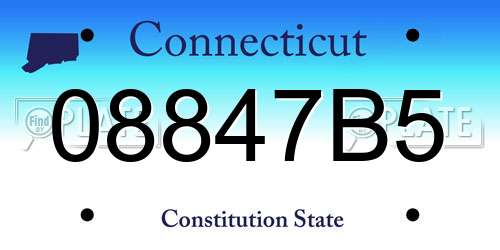 08847B5 Connecticut License Plate