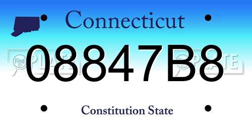 08847B8 Connecticut License Plate