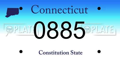 0885 Connecticut License Plate