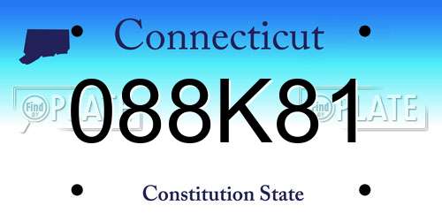 088K81 Connecticut License Plate
