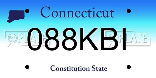 088KBI Connecticut License Plate