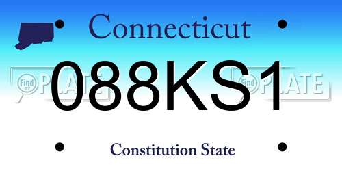 088KS1 Connecticut License Plate