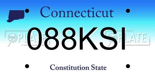 088KSI Connecticut License Plate