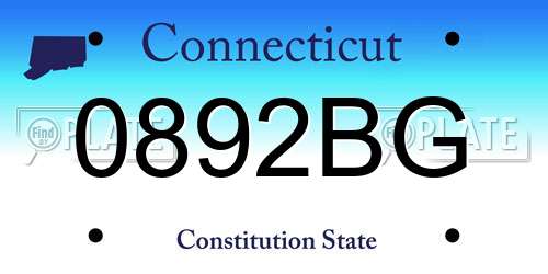 0892BG Connecticut License Plate