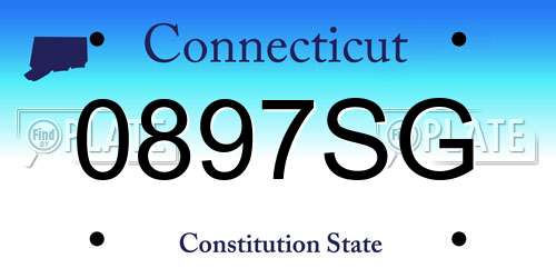 0897SG Connecticut License Plate
