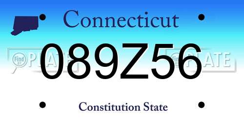 089Z56 Connecticut License Plate