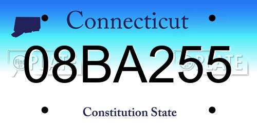 08BA255 Connecticut License Plate