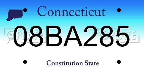 08BA285 Connecticut License Plate
