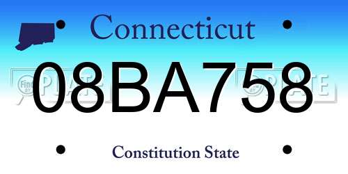 08BA758 Connecticut License Plate
