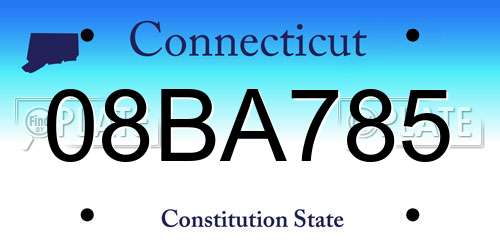 08BA785 Connecticut License Plate