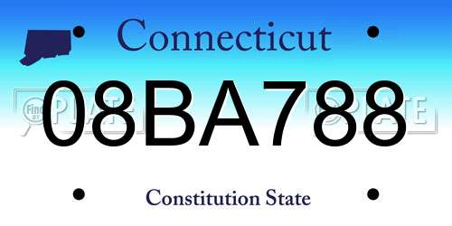 08BA788 Connecticut License Plate
