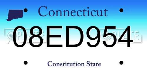 08ED954 Connecticut License Plate
