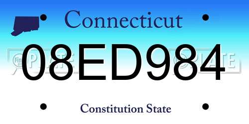 08ED984 Connecticut License Plate