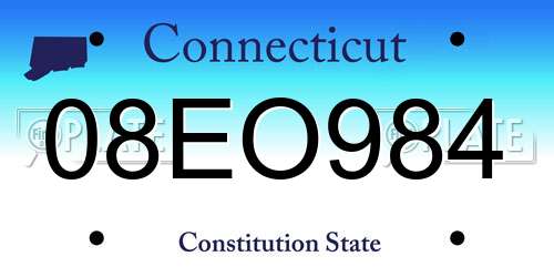 08EO984 Connecticut License Plate