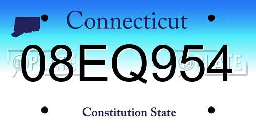 08EQ954 Connecticut License Plate