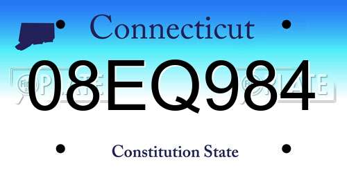 08EQ984 Connecticut License Plate