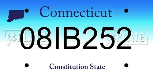08IB252 Connecticut License Plate