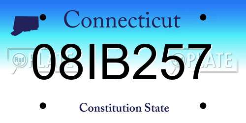 08IB257 Connecticut License Plate