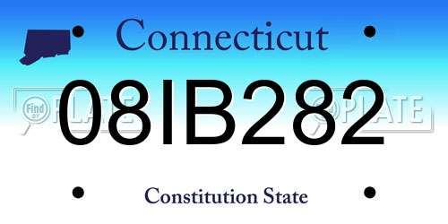 08IB282 Connecticut License Plate