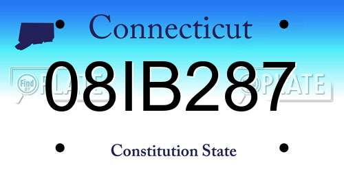08IB287 Connecticut License Plate