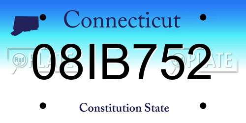 08IB752 Connecticut License Plate