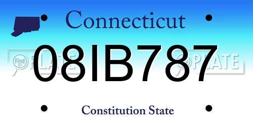 08IB787 Connecticut License Plate