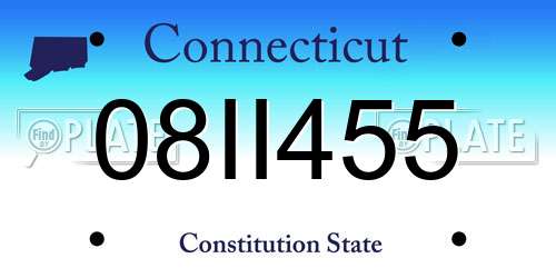 08II455 Connecticut License Plate