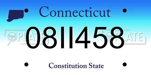 08II458 Connecticut License Plate