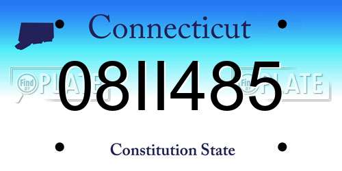 08II485 Connecticut License Plate