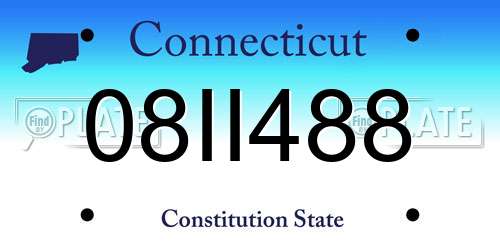 08II488 Connecticut License Plate