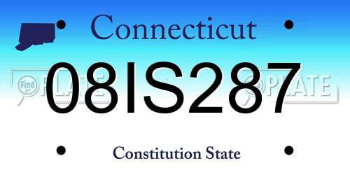 08IS287 Connecticut License Plate