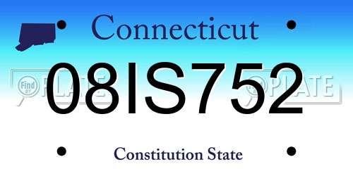 08IS752 Connecticut License Plate
