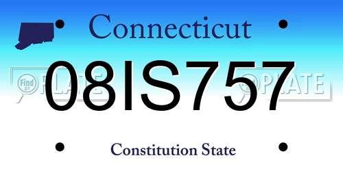 08IS757 Connecticut License Plate