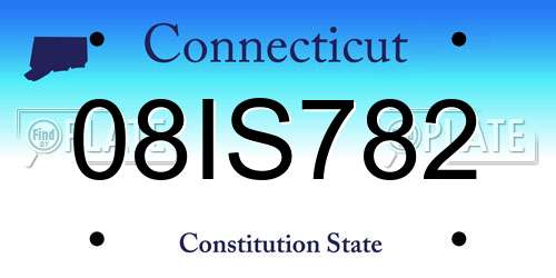 08IS782 Connecticut License Plate