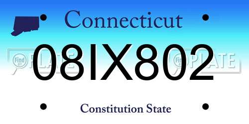 08IX802 Connecticut License Plate