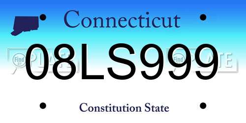 08LS999 Connecticut License Plate