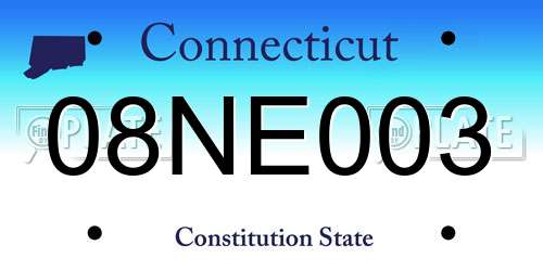 08NE003 Connecticut License Plate
