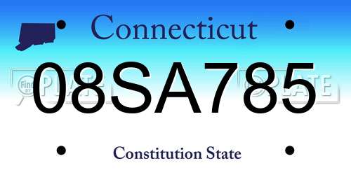 08SA785 Connecticut License Plate
