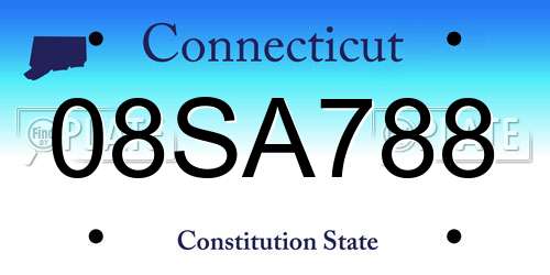 08SA788 Connecticut License Plate