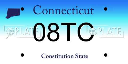 08TC Connecticut License Plate