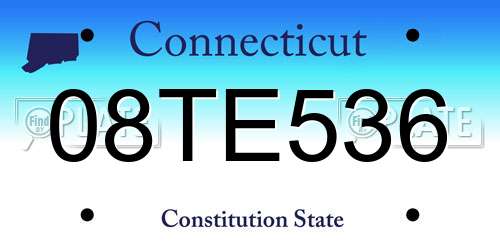 08TE536 Connecticut License Plate
