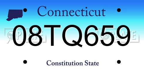 08TQ659 Connecticut License Plate