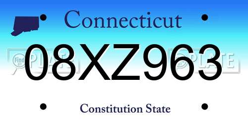 08XZ963 Connecticut License Plate