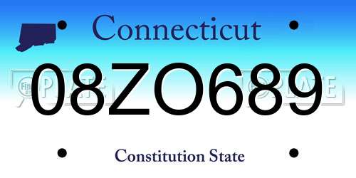 08ZO689 Connecticut License Plate