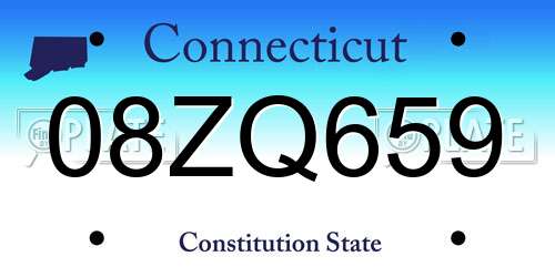 08ZQ659 Connecticut License Plate