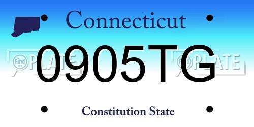 0905TG Connecticut License Plate