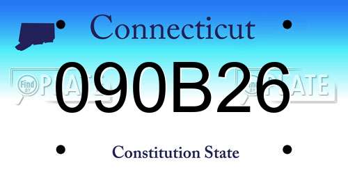 090B26 Connecticut License Plate