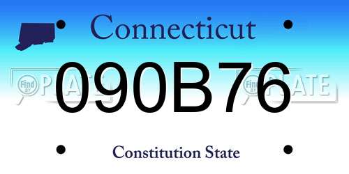 090B76 Connecticut License Plate
