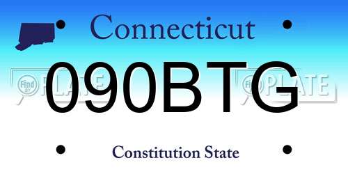 090BTG Connecticut License Plate