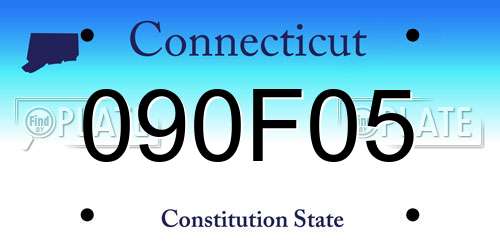 090F05 Connecticut License Plate